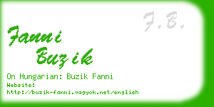 fanni buzik business card